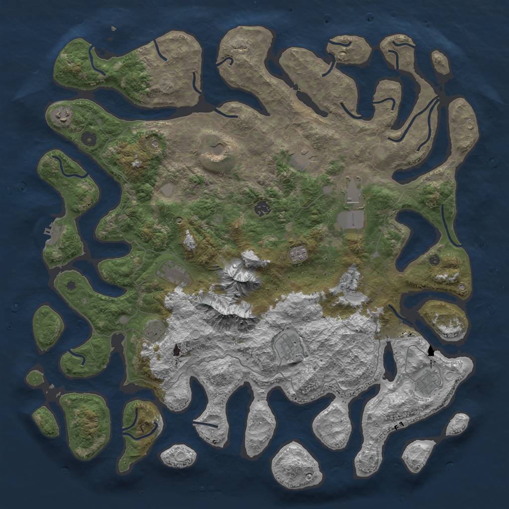 Rust Map: Procedural Map, Size: 5000, Seed: 9810100, 18 Monuments