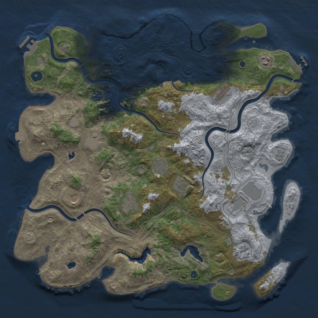 Rust Map: Procedural Map, Size: 4500, Seed: 2018616966, 17 Monuments
