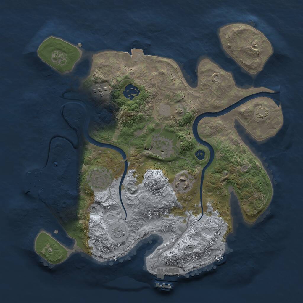 Rust Map: Procedural Map, Size: 3000, Seed: 20990, 11 Monuments