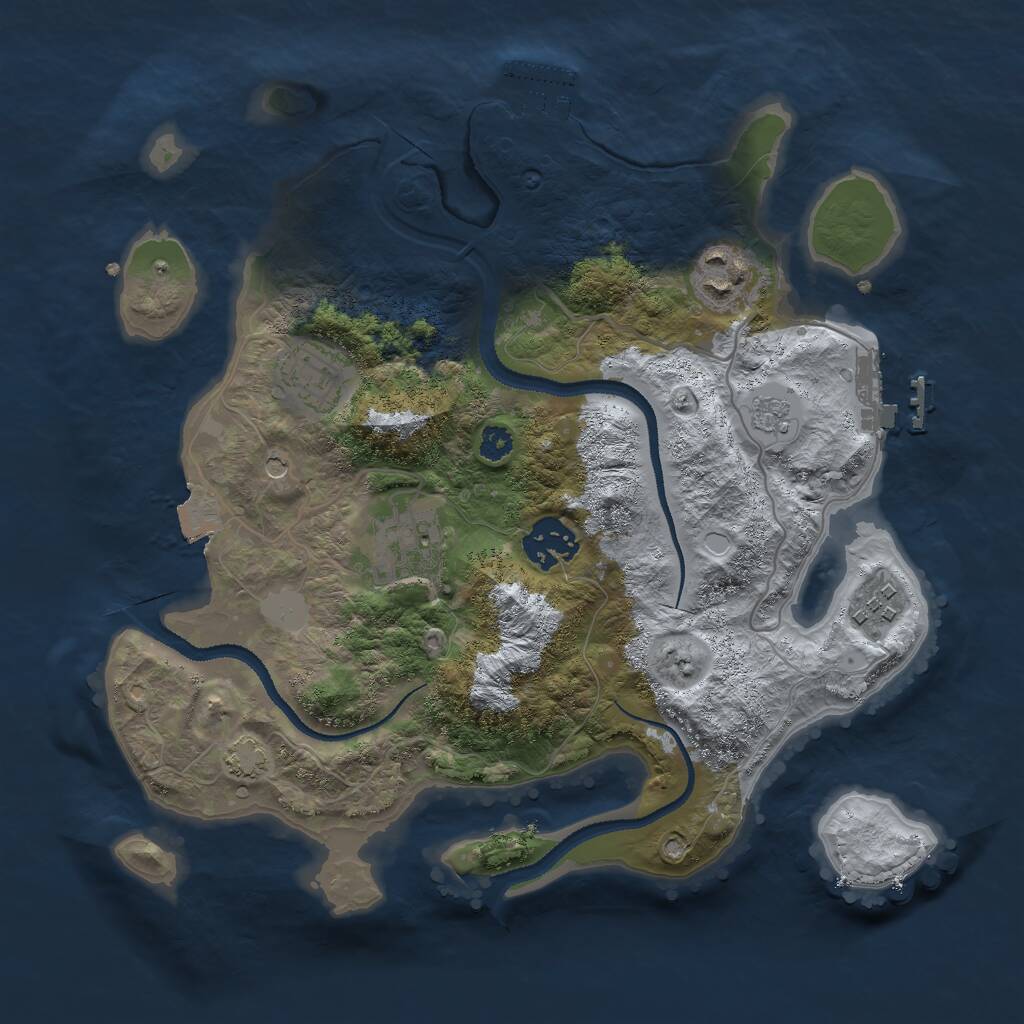 Rust Map: Procedural Map, Size: 3000, Seed: 1314546469, 11 Monuments