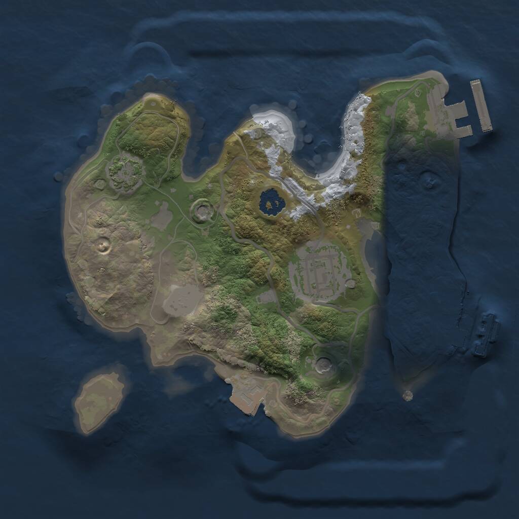 Rust Map: Procedural Map, Size: 2000, Seed: 21985, 6 Monuments