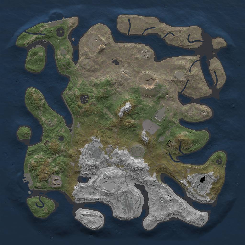 Rust Map: Procedural Map, Size: 4000, Seed: 17618996, 18 Monuments