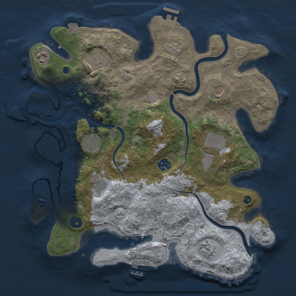 Rust Map: Procedural Map, Size: 3700, Seed: 692952783, 15 Monuments