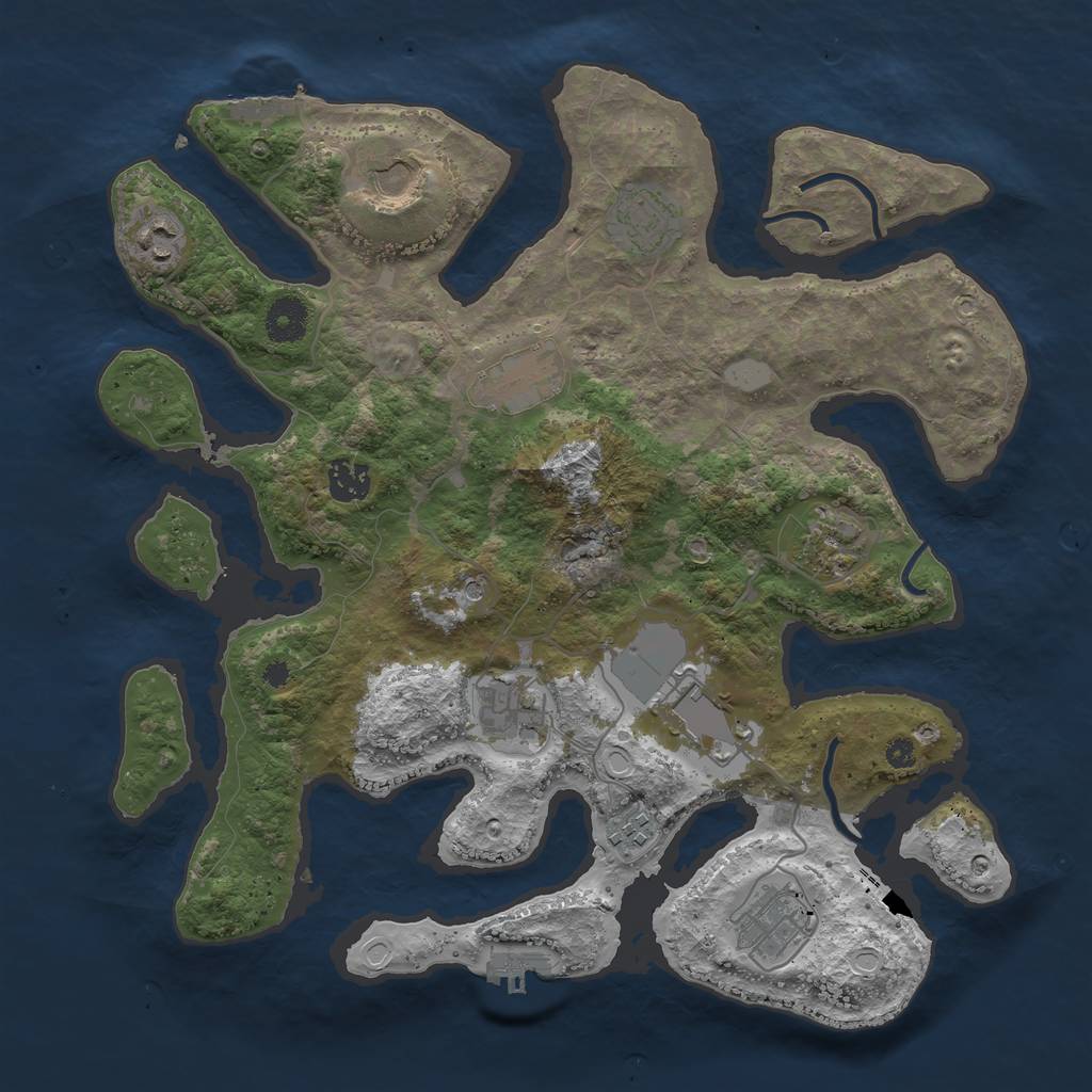 Rust Map: Procedural Map, Size: 3700, Seed: 692952783, 18 Monuments