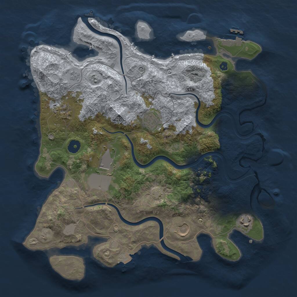 Rust Map: Procedural Map, Size: 3500, Seed: 1367617259, 10 Monuments