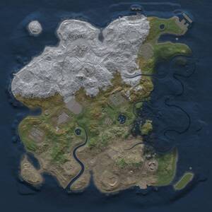 Thumbnail Rust Map: Procedural Map, Size: 3500, Seed: 961138134, 15 Monuments