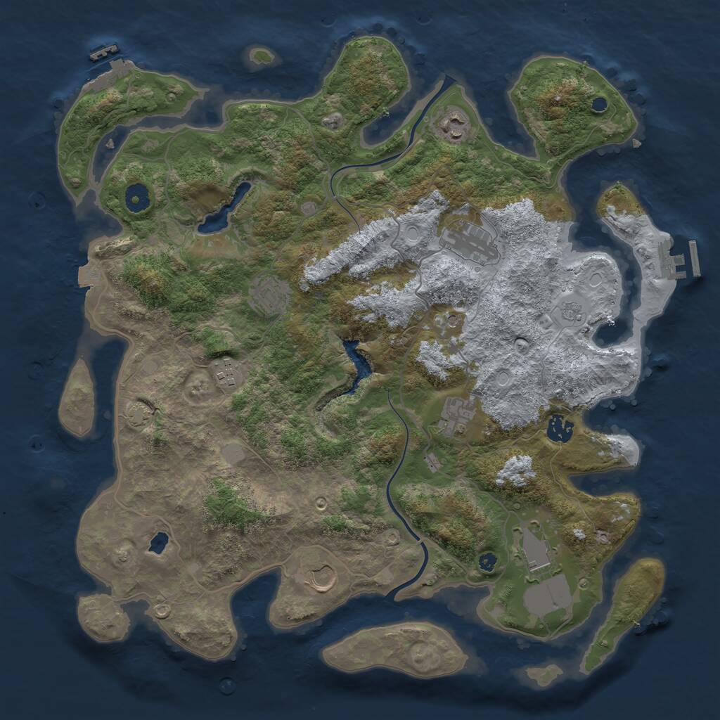 Rust Map: Procedural Map, Size: 4000, Seed: 10101010, 14 Monuments