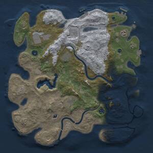 Thumbnail Rust Map: Procedural Map, Size: 4000, Seed: 1865837311, 14 Monuments