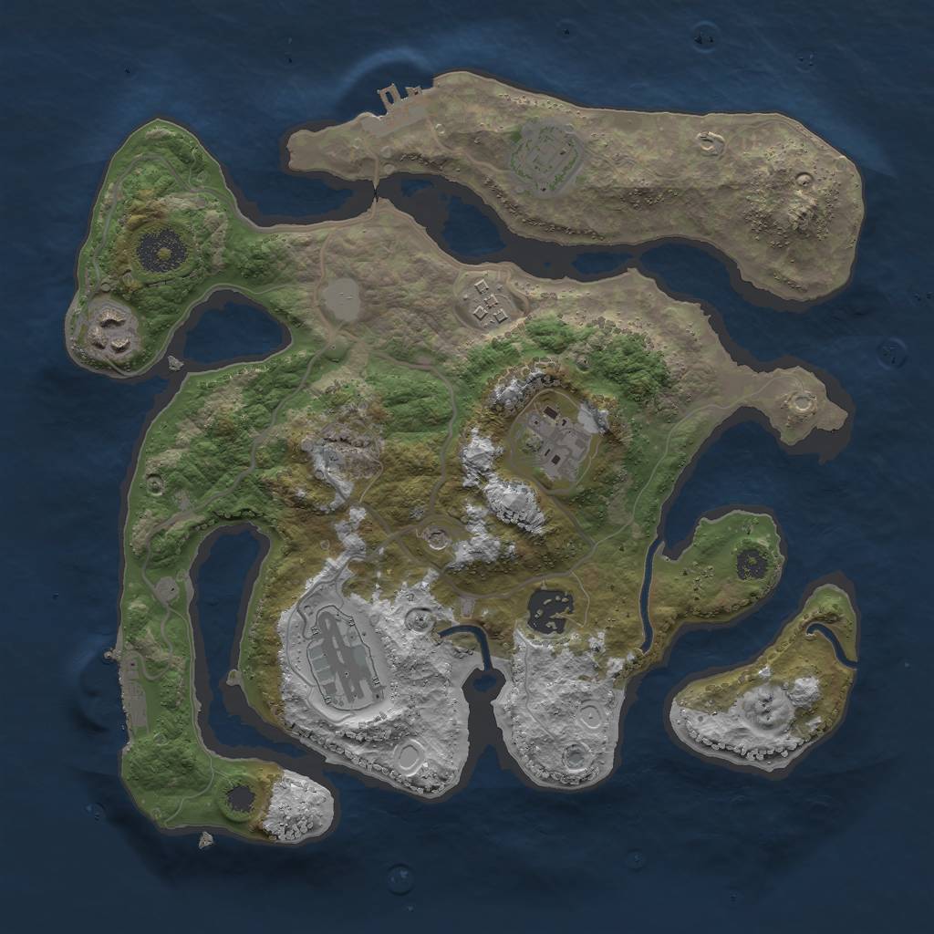 Rust Map: Procedural Map, Size: 3000, Seed: 723932349, 14 Monuments