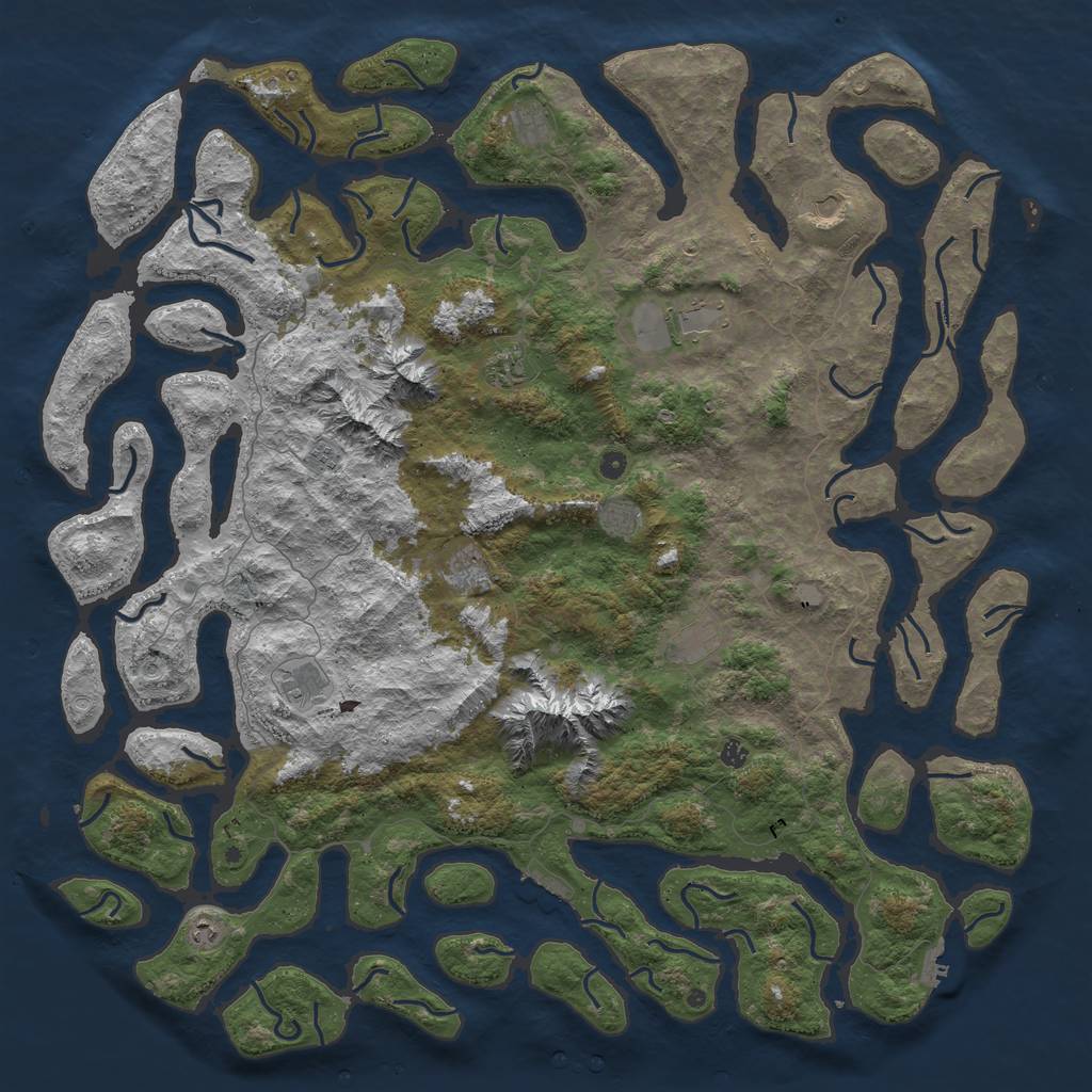 Rust Map: Procedural Map, Size: 6000, Seed: 140, 19 Monuments