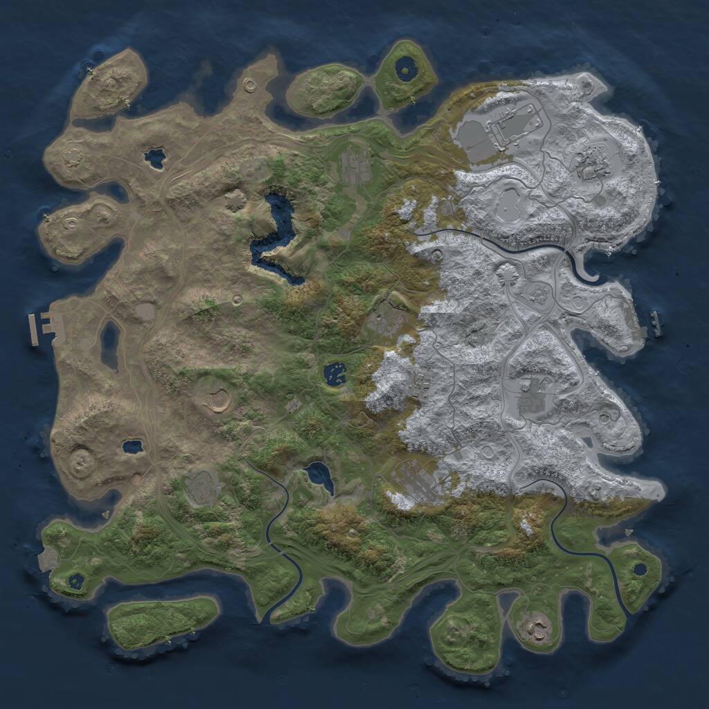 Rust Map: Procedural Map, Size: 4500, Seed: 952018450, 17 Monuments