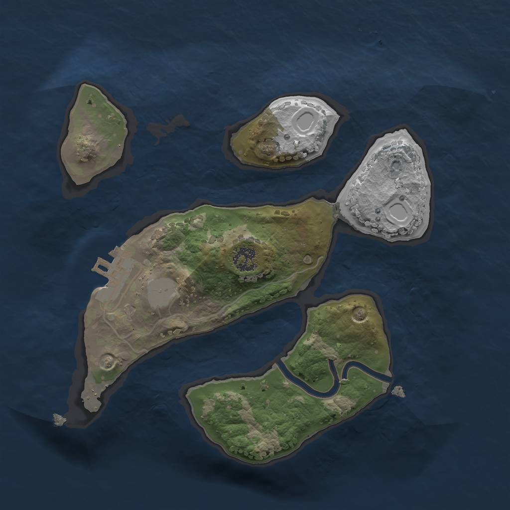 Rust Map: Procedural Map, Size: 2000, Seed: 7205621, 6 Monuments