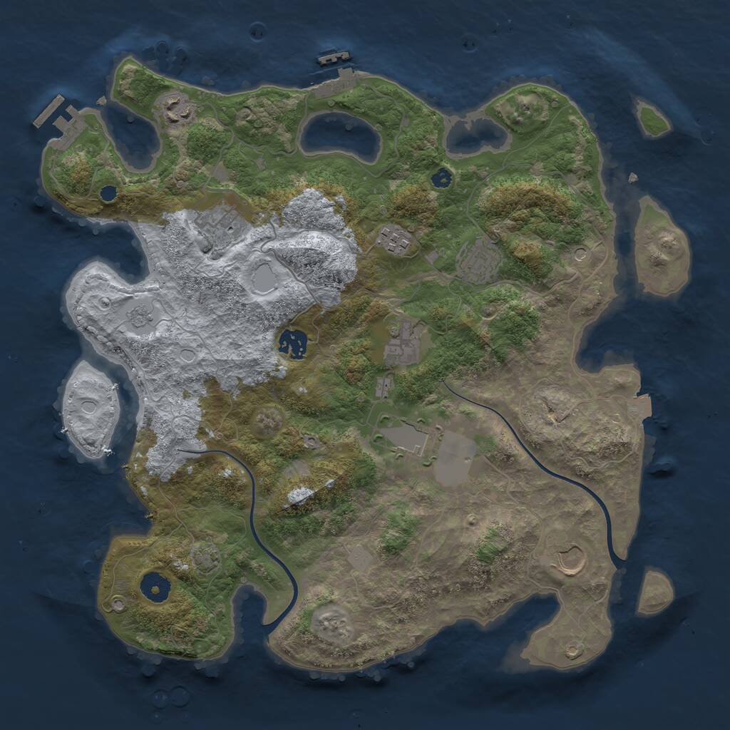 Rust Map: Procedural Map, Size: 3700, Seed: 649855167, 14 Monuments