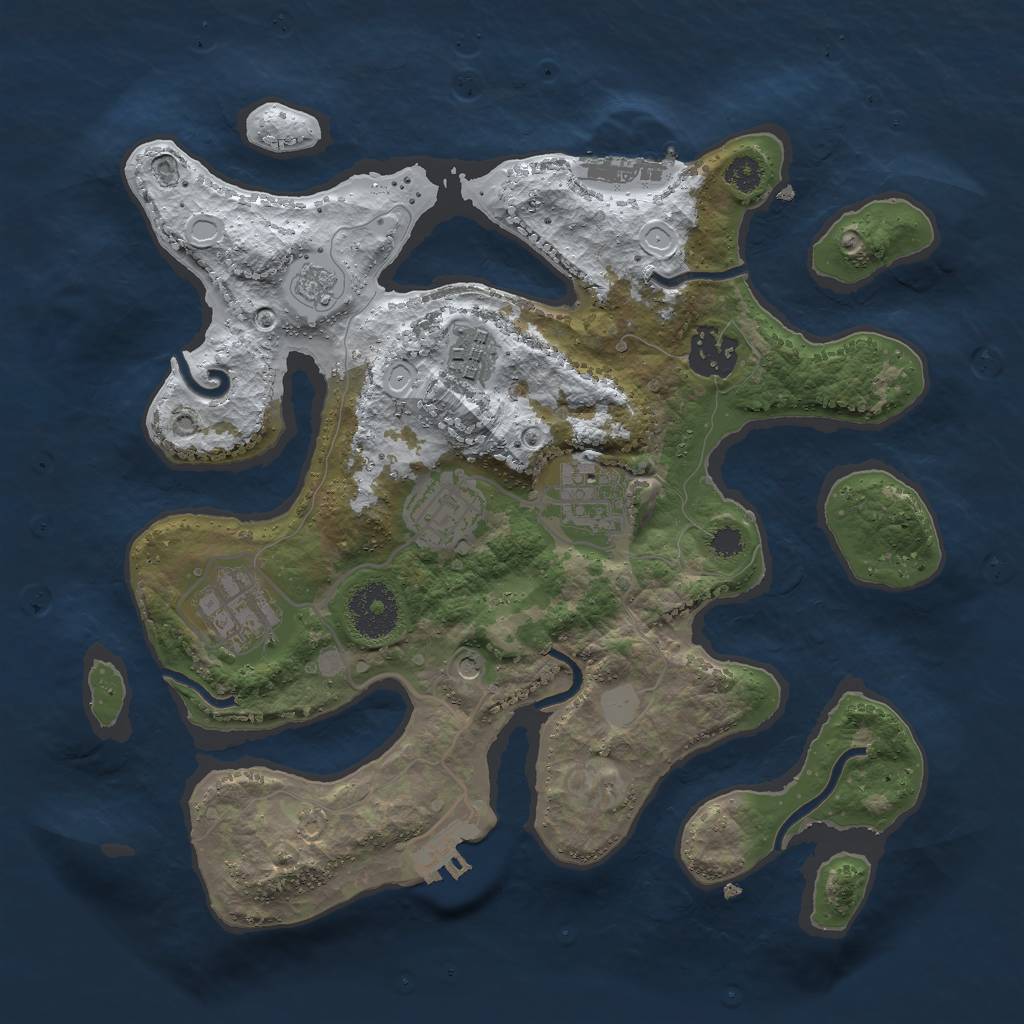 Rust Map: Procedural Map, Size: 3000, Seed: 1725711783, 14 Monuments