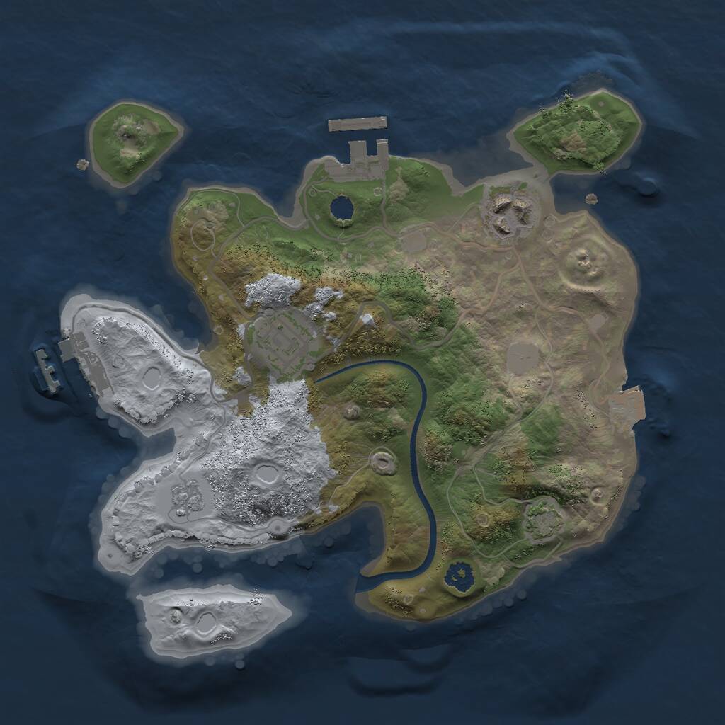 Rust Map: Procedural Map, Size: 2500, Seed: 6942069, 7 Monuments