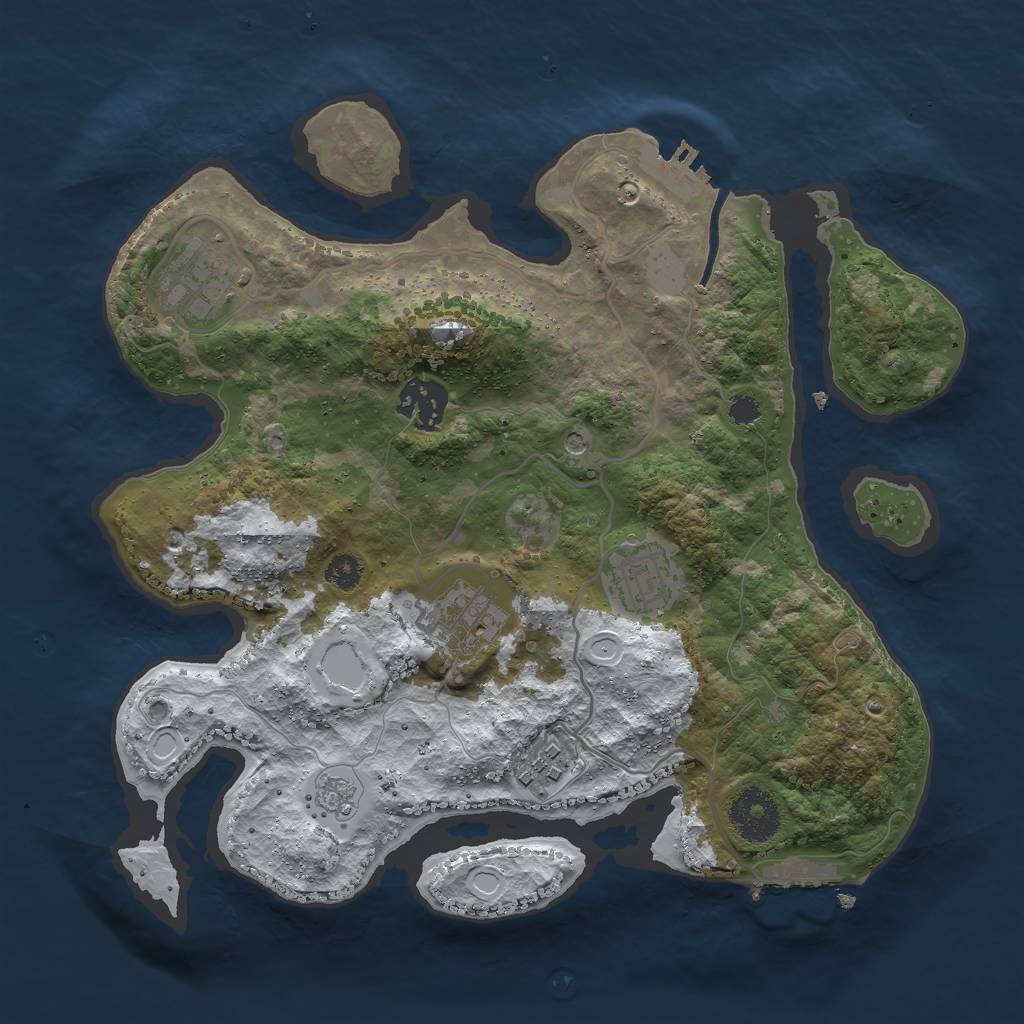 Rust Map: Procedural Map, Size: 3000, Seed: 6968834, 14 Monuments