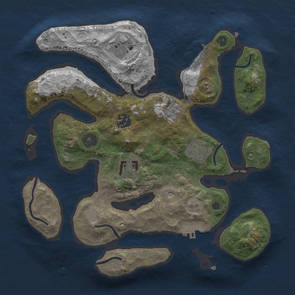 Rust Map: Procedural Map, Size: 3000, Seed: 1803295019, 13 Monuments