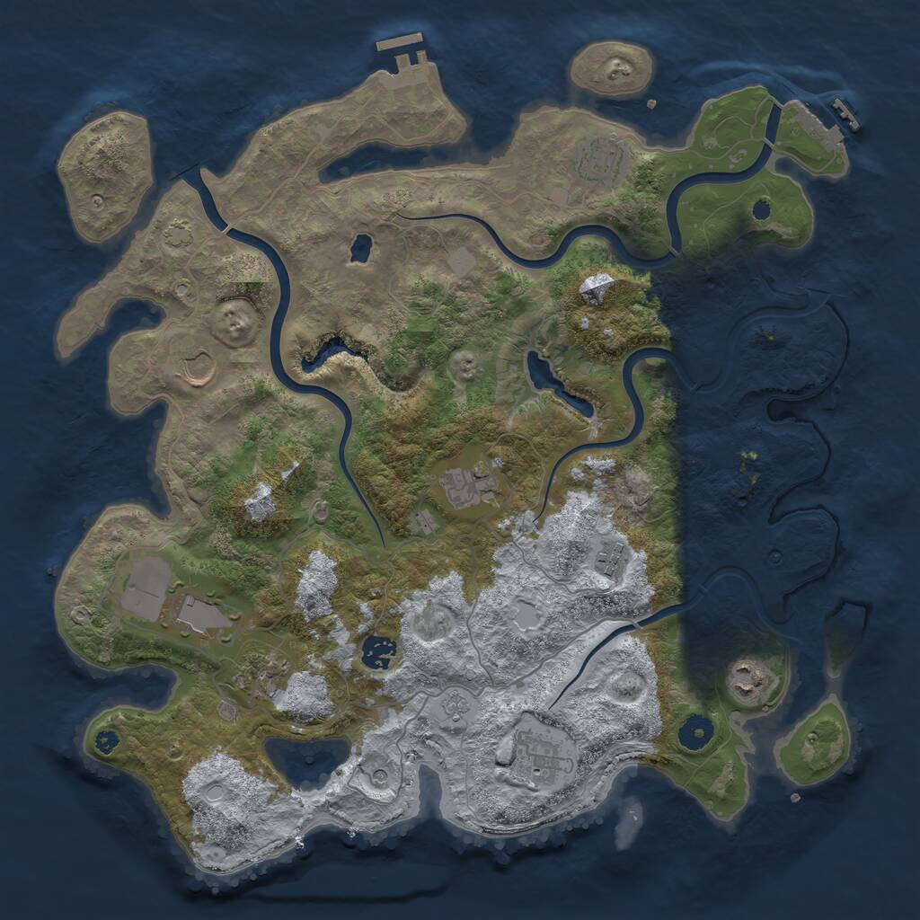 Rust Map: Procedural Map, Size: 4000, Seed: 1737105934, 15 Monuments