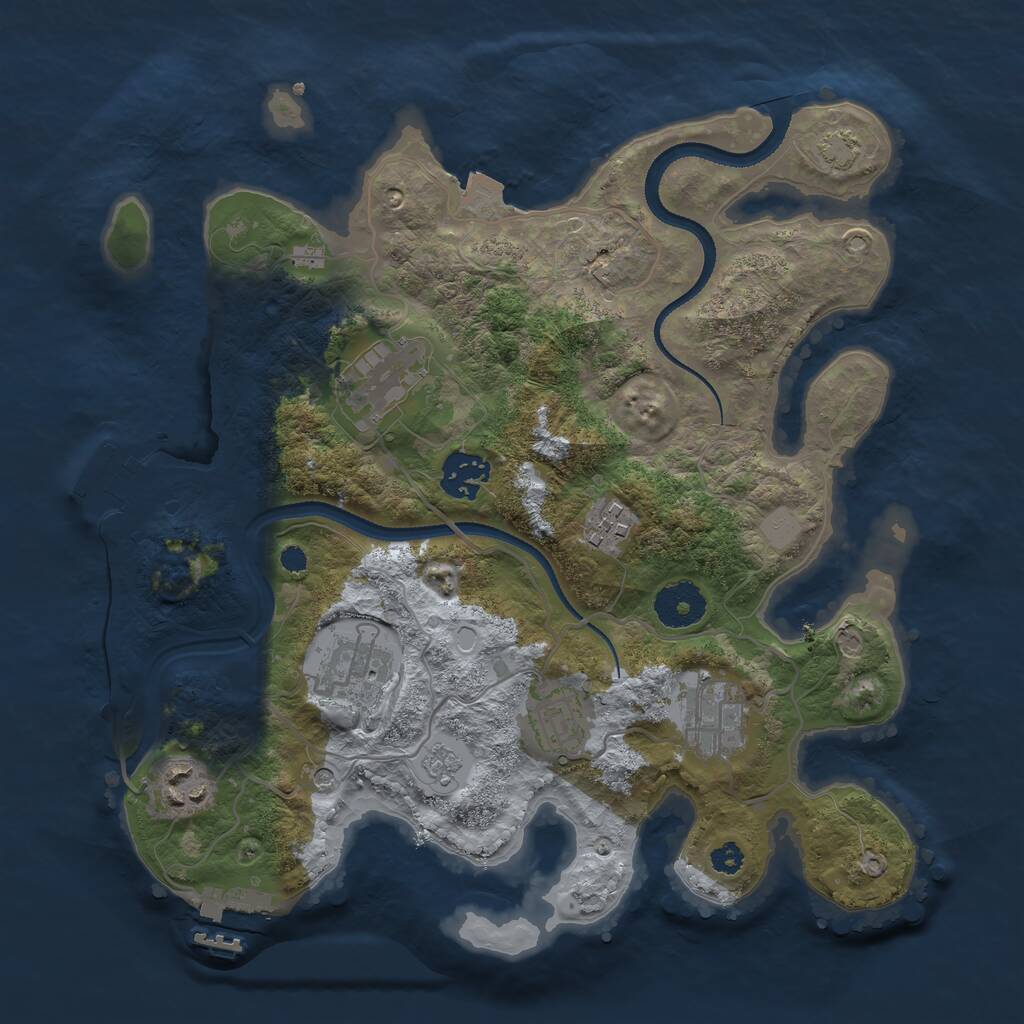 Rust Map: Procedural Map, Size: 3200, Seed: 20505620, 13 Monuments