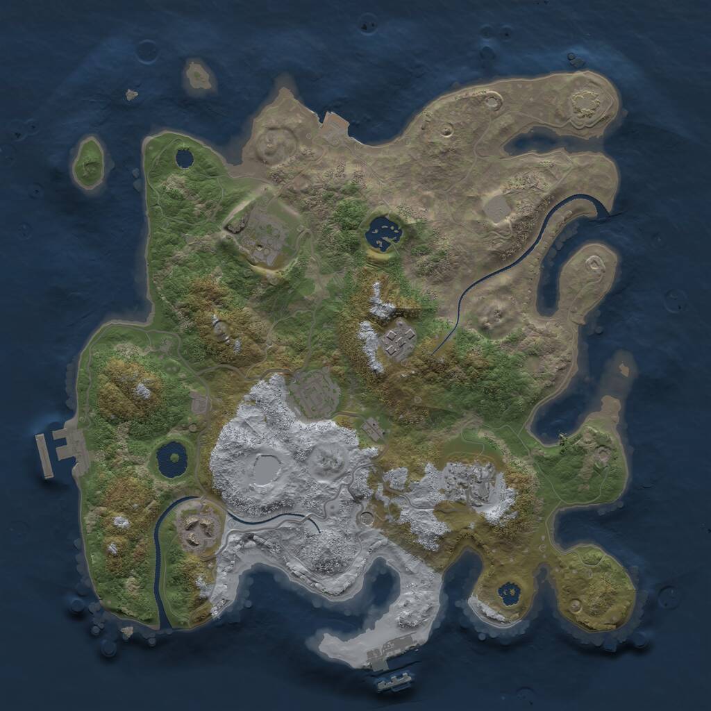 Rust Map: Procedural Map, Size: 3200, Seed: 20505620, 11 Monuments
