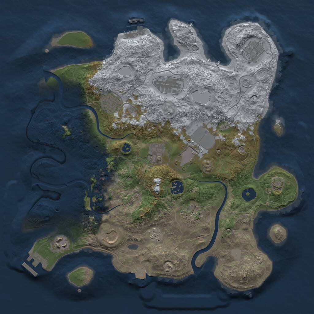 Rust Map: Procedural Map, Size: 3500, Seed: 5936260, 16 Monuments