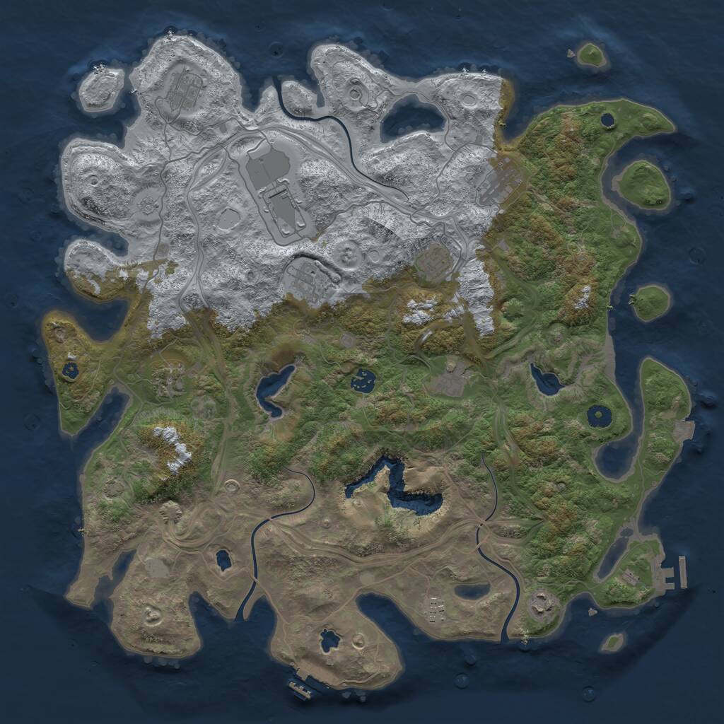 Rust Map: Procedural Map, Size: 4500, Seed: 1781573150, 16 Monuments