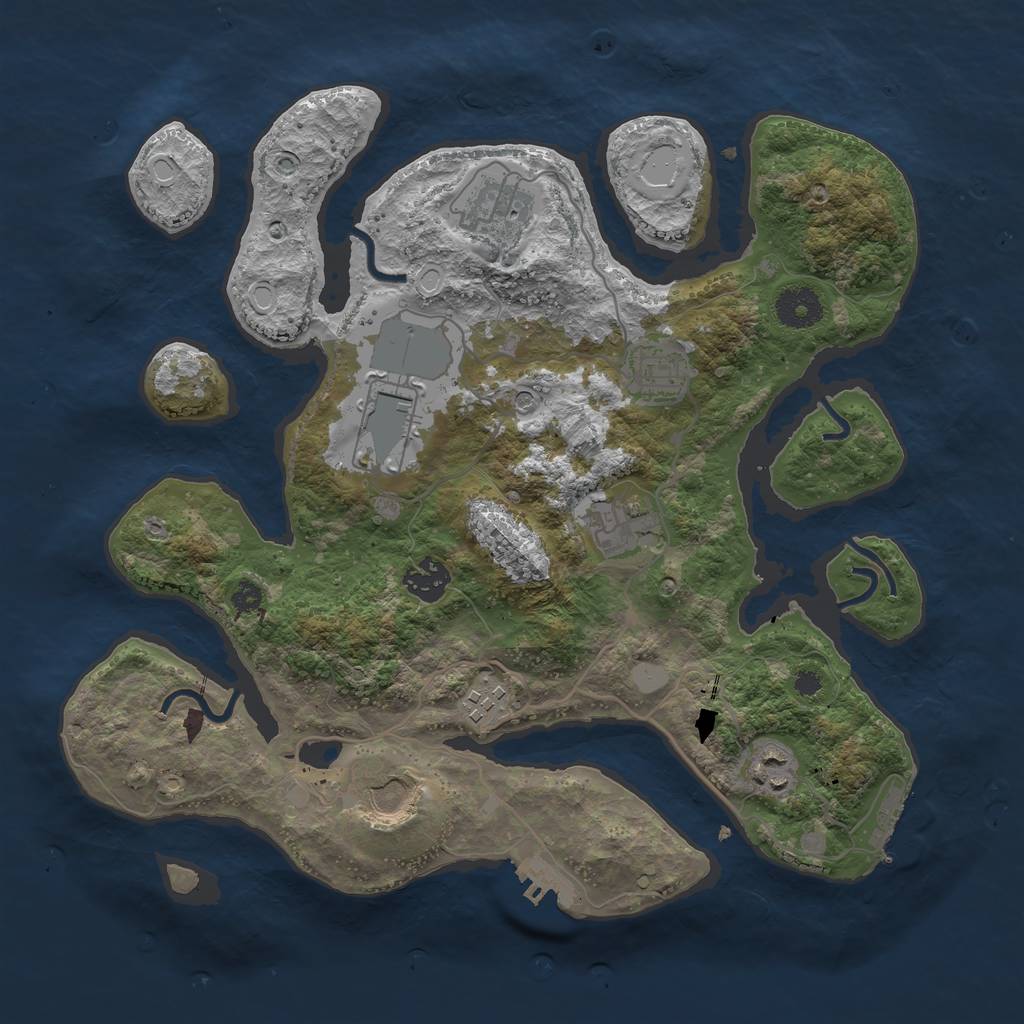 Rust Map: Procedural Map, Size: 3500, Seed: 1958990175, 16 Monuments