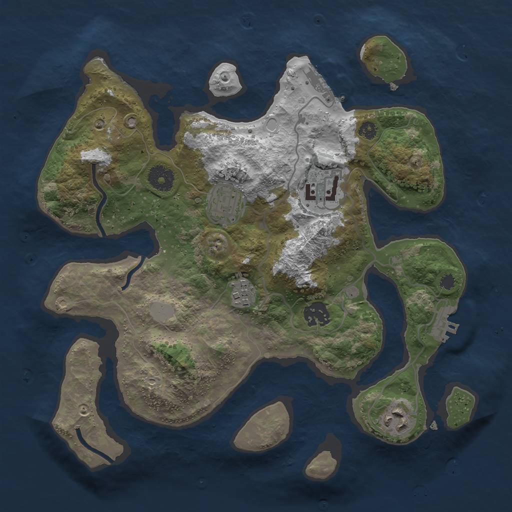Rust Map: Procedural Map, Size: 3000, Seed: 669262, 12 Monuments