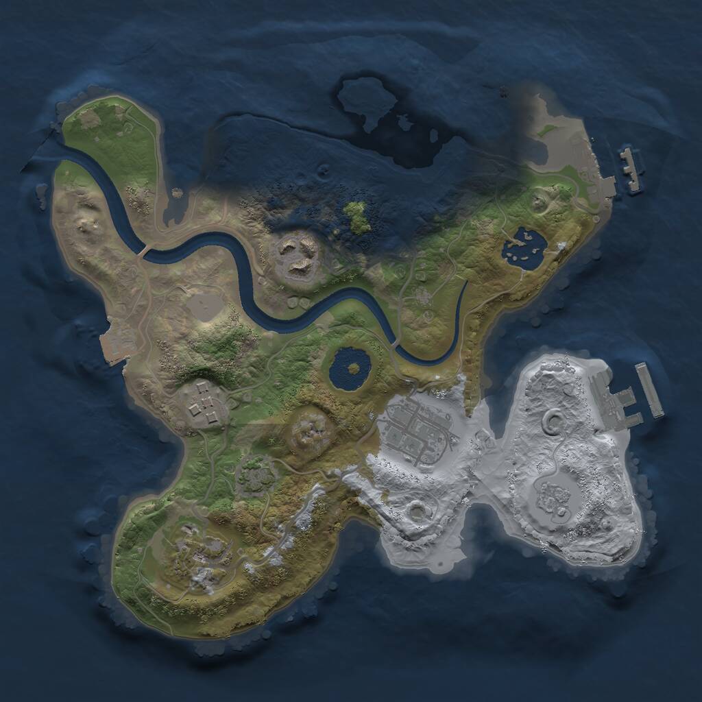 Rust Map: Procedural Map, Size: 2500, Seed: 333666, 10 Monuments