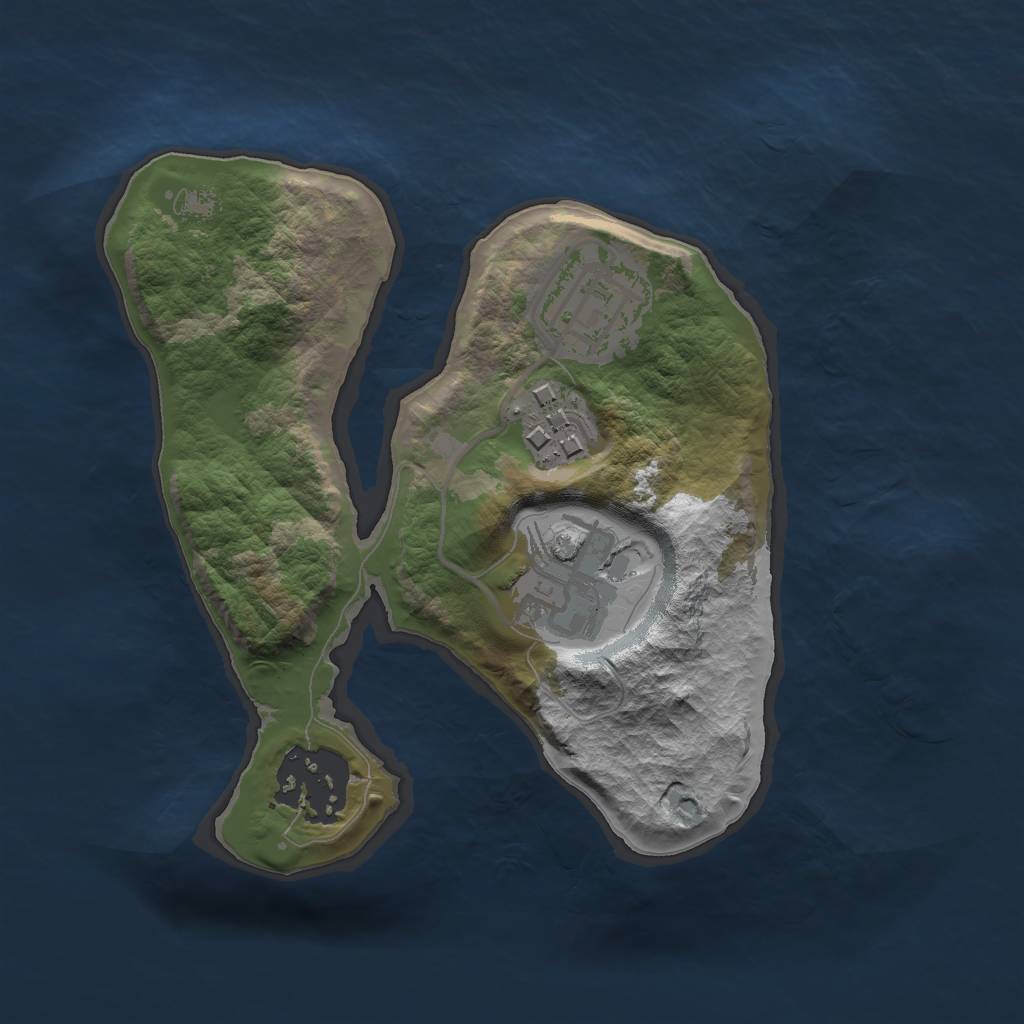 Rust Map: Barren, Size: 2000, Seed: 20, 6 Monuments