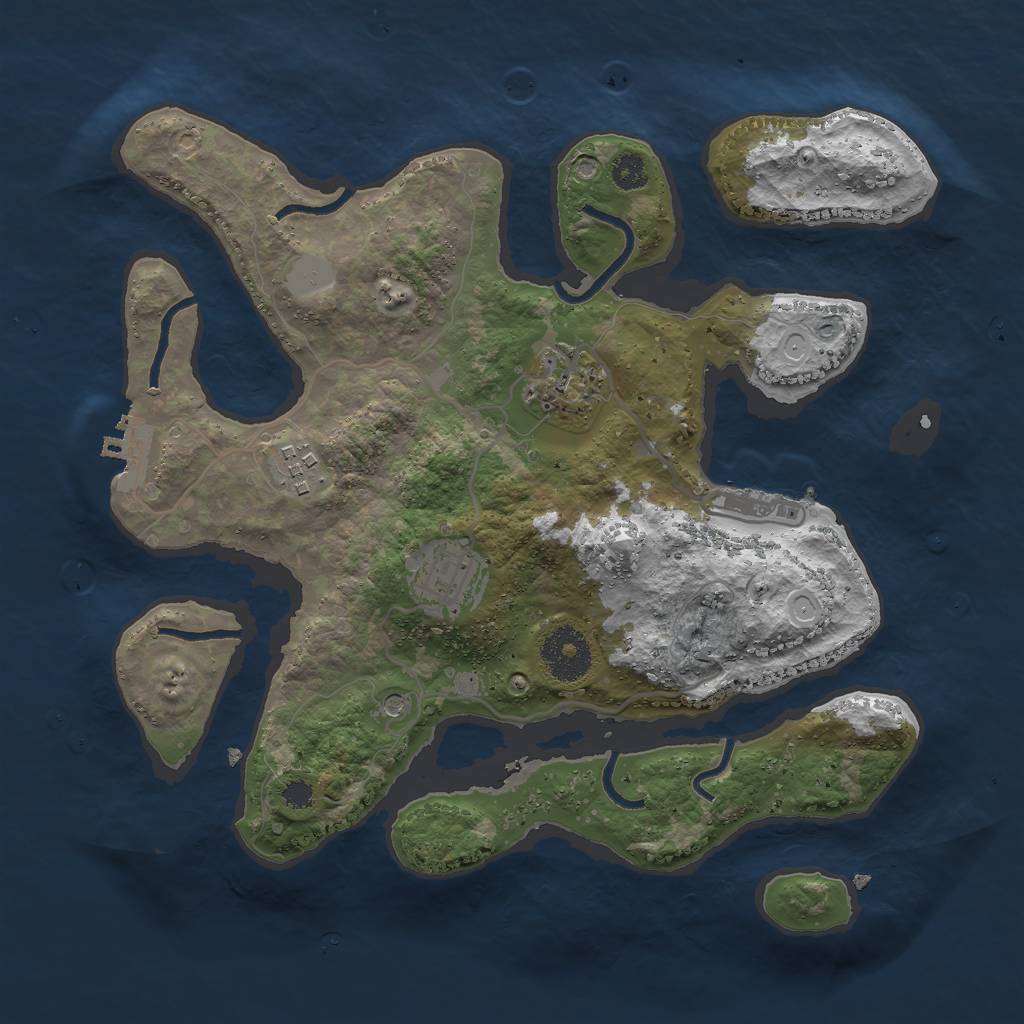 Rust Map: Procedural Map, Size: 3000, Seed: 1296936603, 11 Monuments