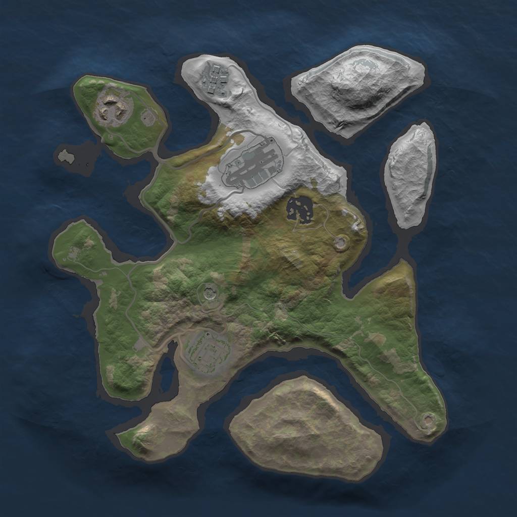 Rust Map: Barren, Size: 2700, Seed: 8773, 8 Monuments