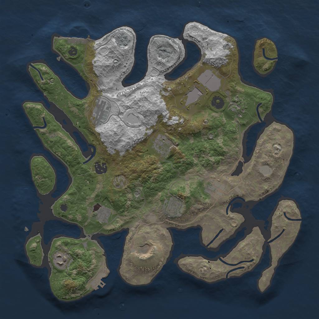 Rust Map: Procedural Map, Size: 3700, Seed: 12535319, 19 Monuments