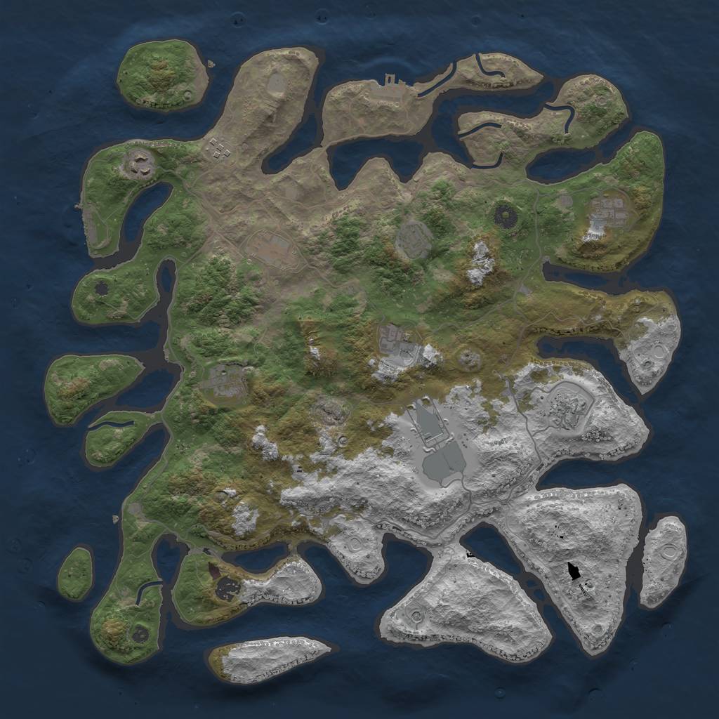 Rust Map: Procedural Map, Size: 4500, Seed: 662888524, 18 Monuments