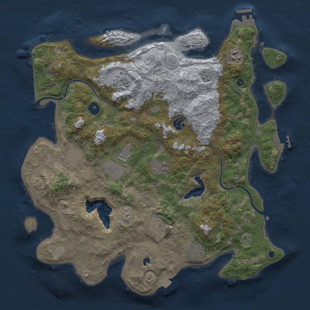 Rust Map: Procedural Map, Size: 4000, Seed: 957683, 15 Monuments