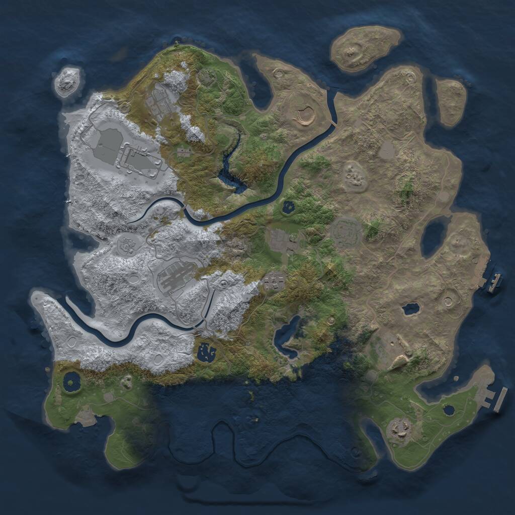Rust Map: Procedural Map, Size: 4000, Seed: 363988444, 16 Monuments