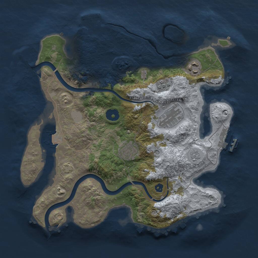 Rust Map: Procedural Map, Size: 3000, Seed: 785432945, 10 Monuments