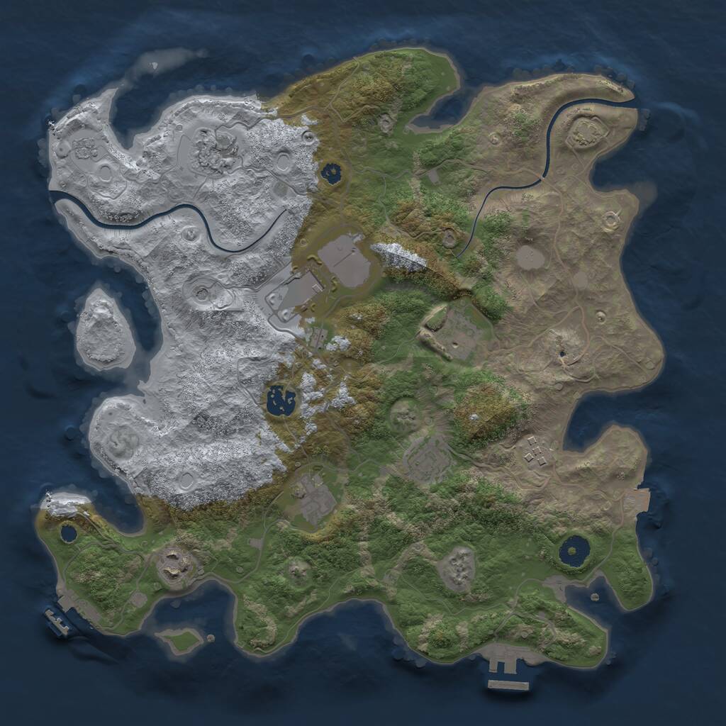 Rust Map: Procedural Map, Size: 3600, Seed: 1582513334, 14 Monuments