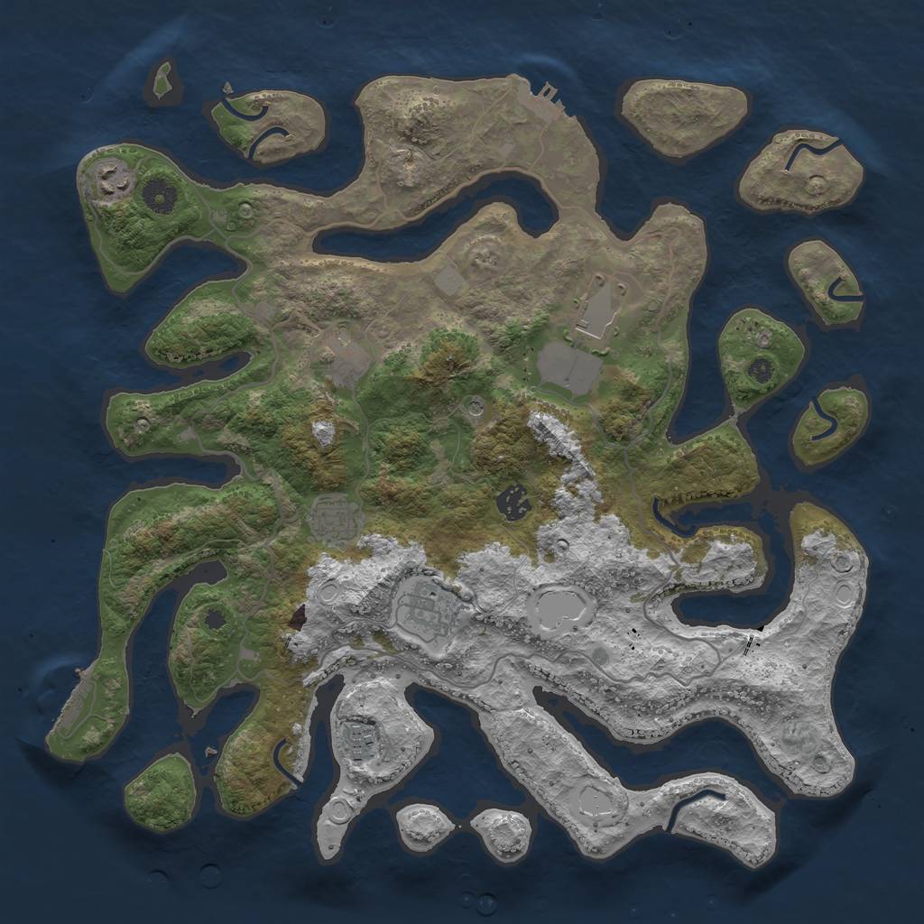 Rust Map: Procedural Map, Size: 4000, Seed: 1870849032, 15 Monuments