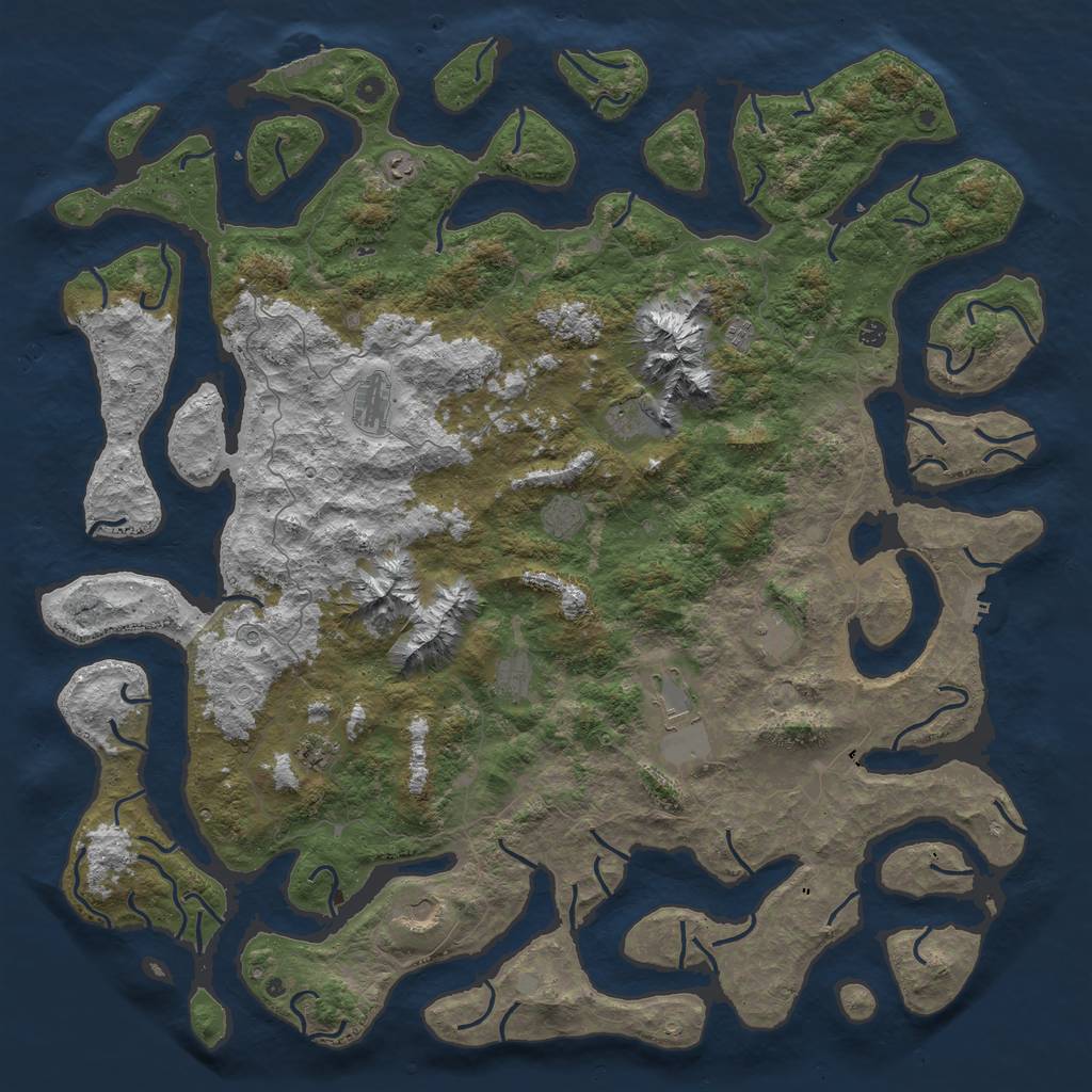 Rust Map: Procedural Map, Size: 6000, Seed: 89176416, 19 Monuments