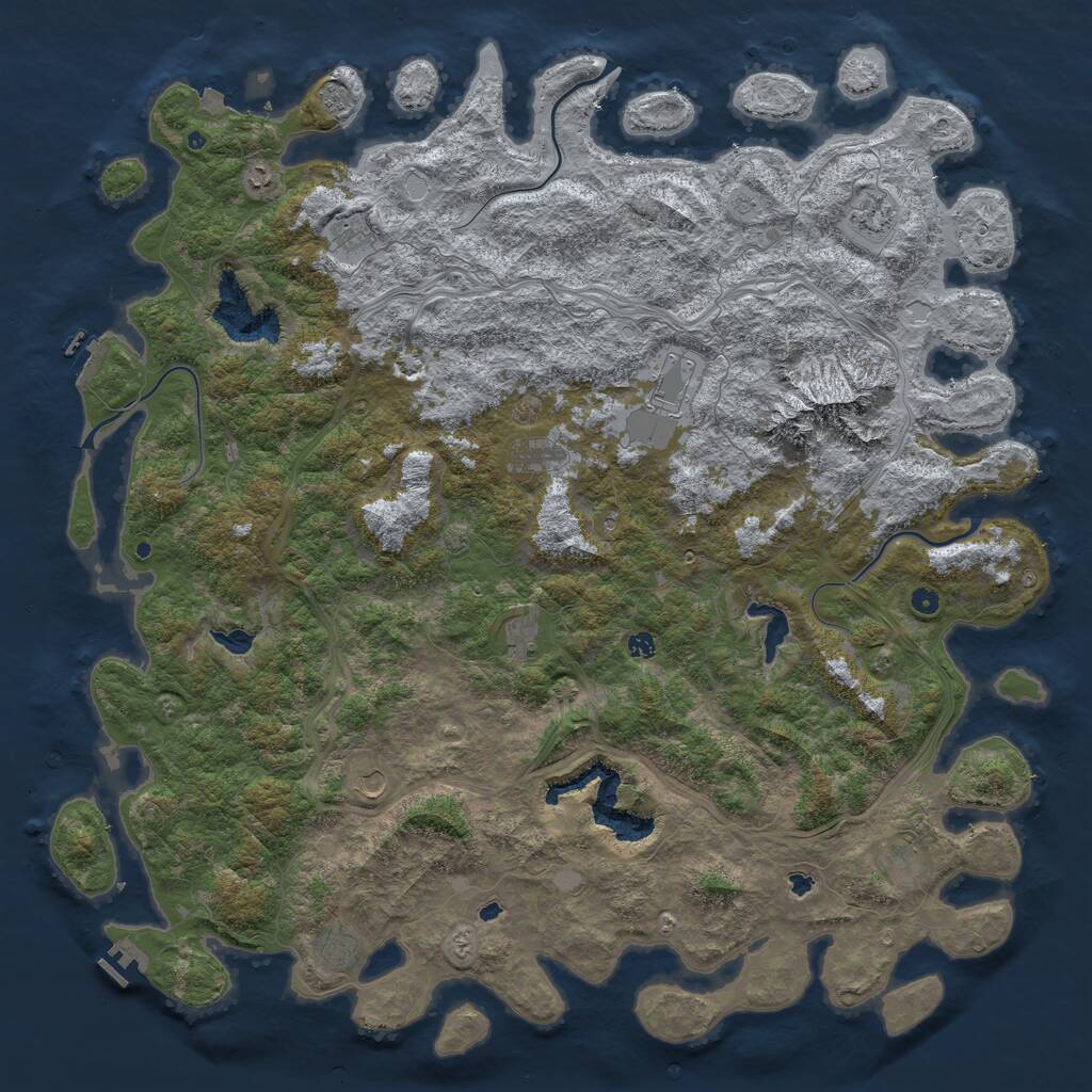Rust Map: Procedural Map, Size: 6000, Seed: 190, 17 Monuments
