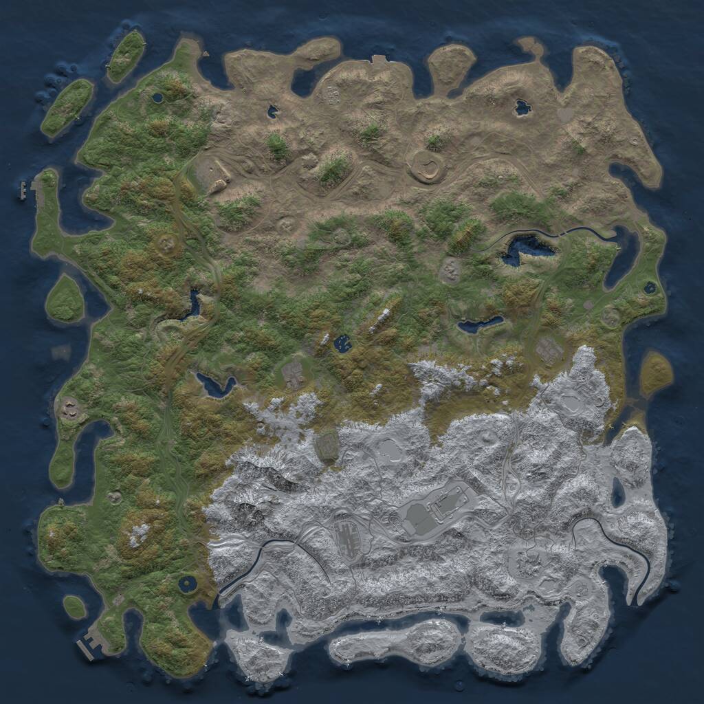 Rust Map: Procedural Map, Size: 6000, Seed: 7201445, 17 Monuments