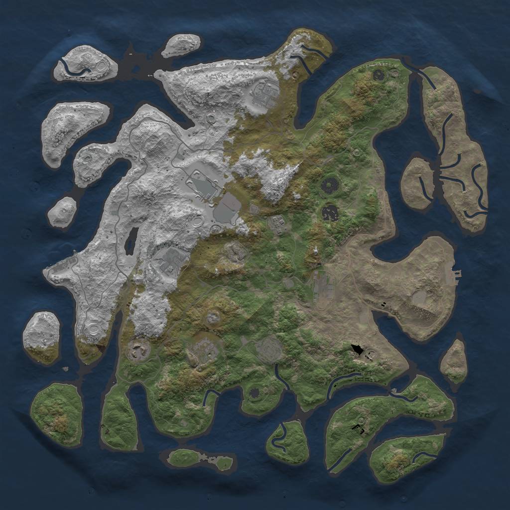 Rust Map: Procedural Map, Size: 4500, Seed: 13836, 17 Monuments