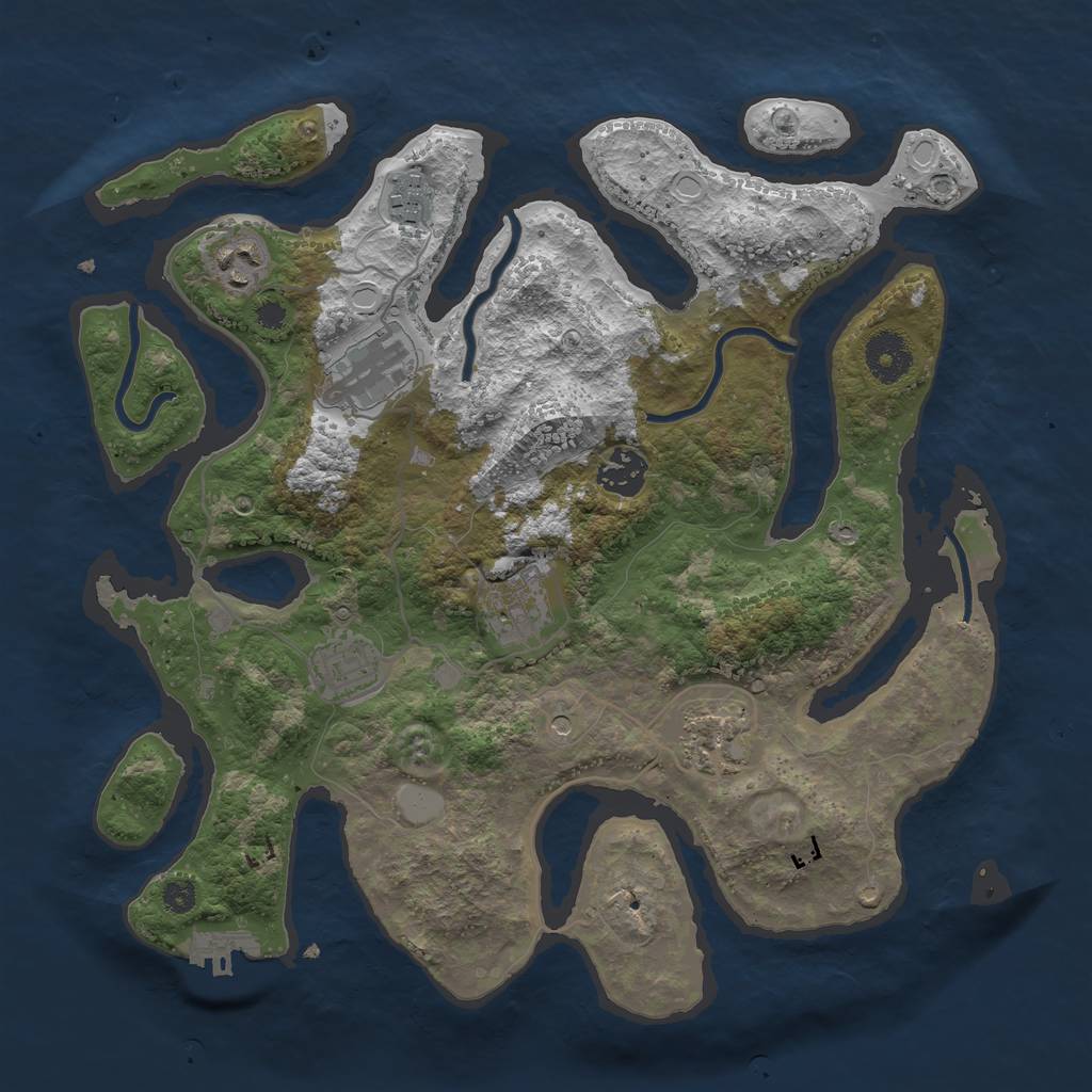 Rust Map: Procedural Map, Size: 3400, Seed: 123412, 14 Monuments