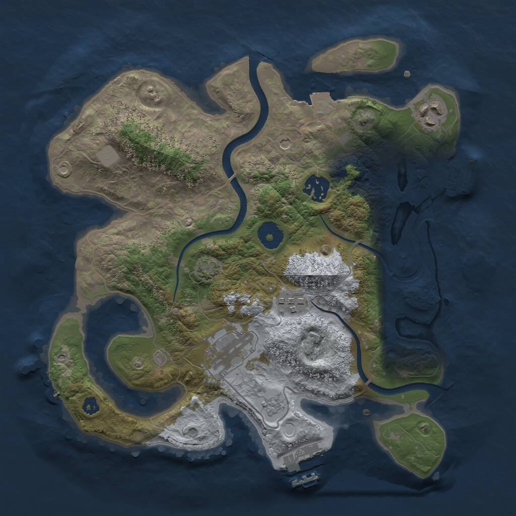 Rust Map: Procedural Map, Size: 3000, Seed: 1714068960, 10 Monuments