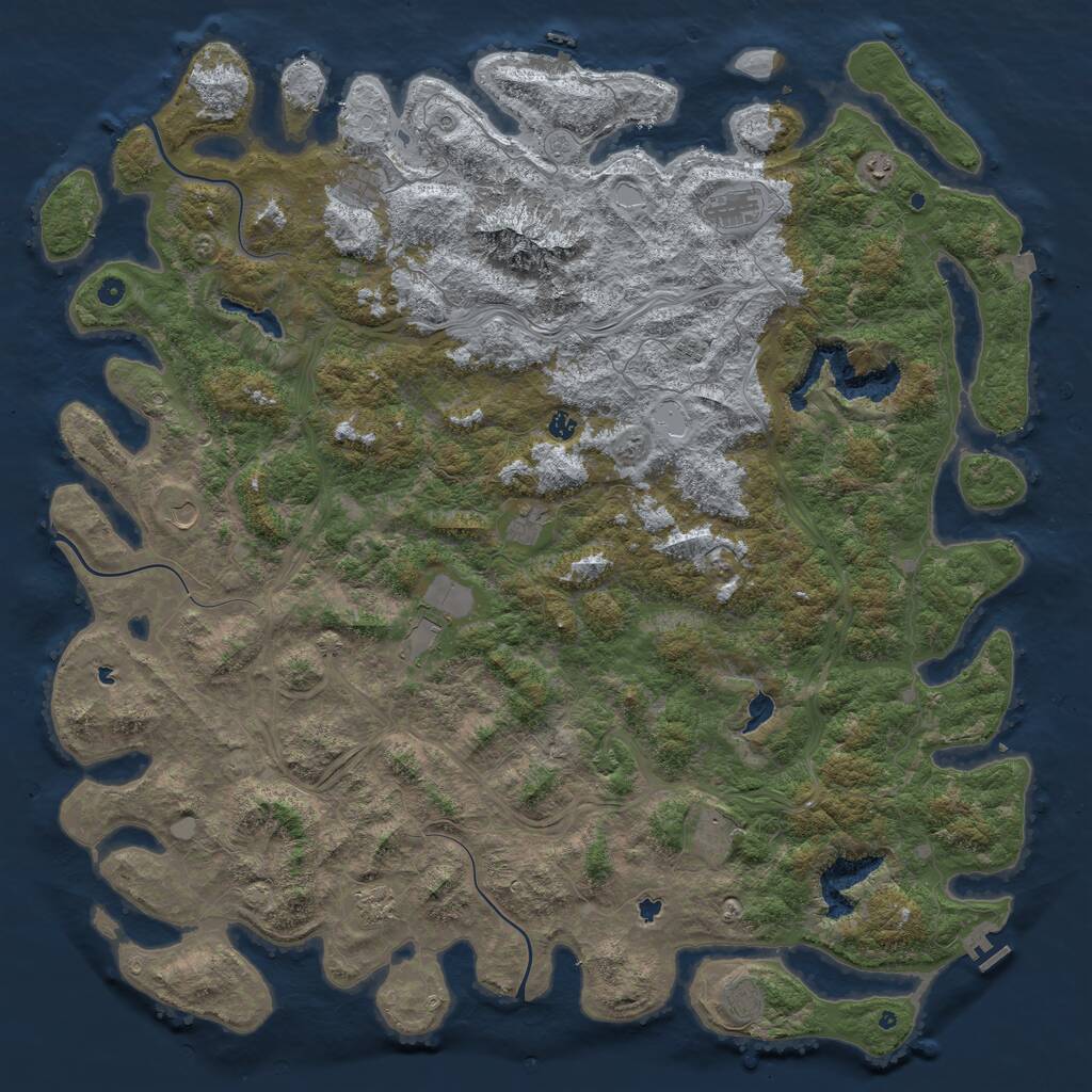 Rust Map: Procedural Map, Size: 6000, Seed: 210, 17 Monuments