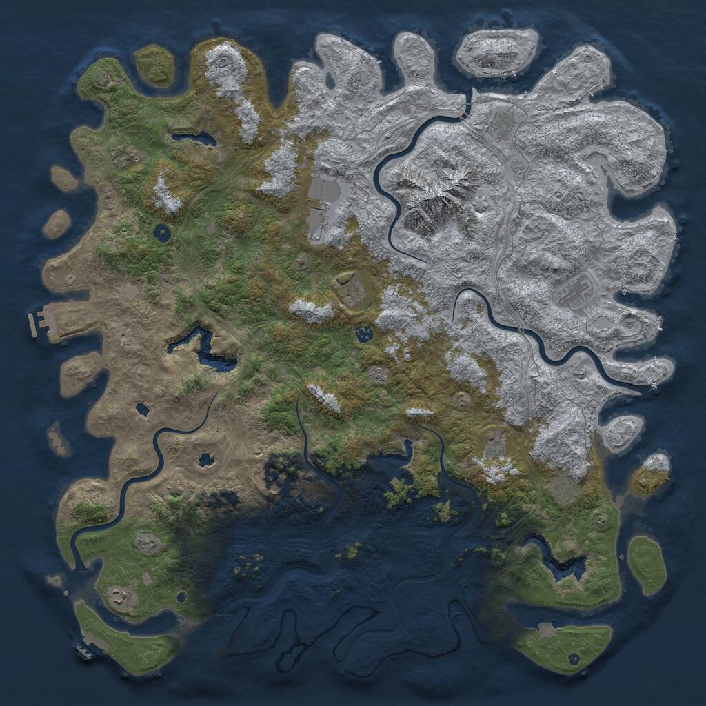 Rust Map: Procedural Map, Size: 6000, Seed: 982365983, 17 Monuments