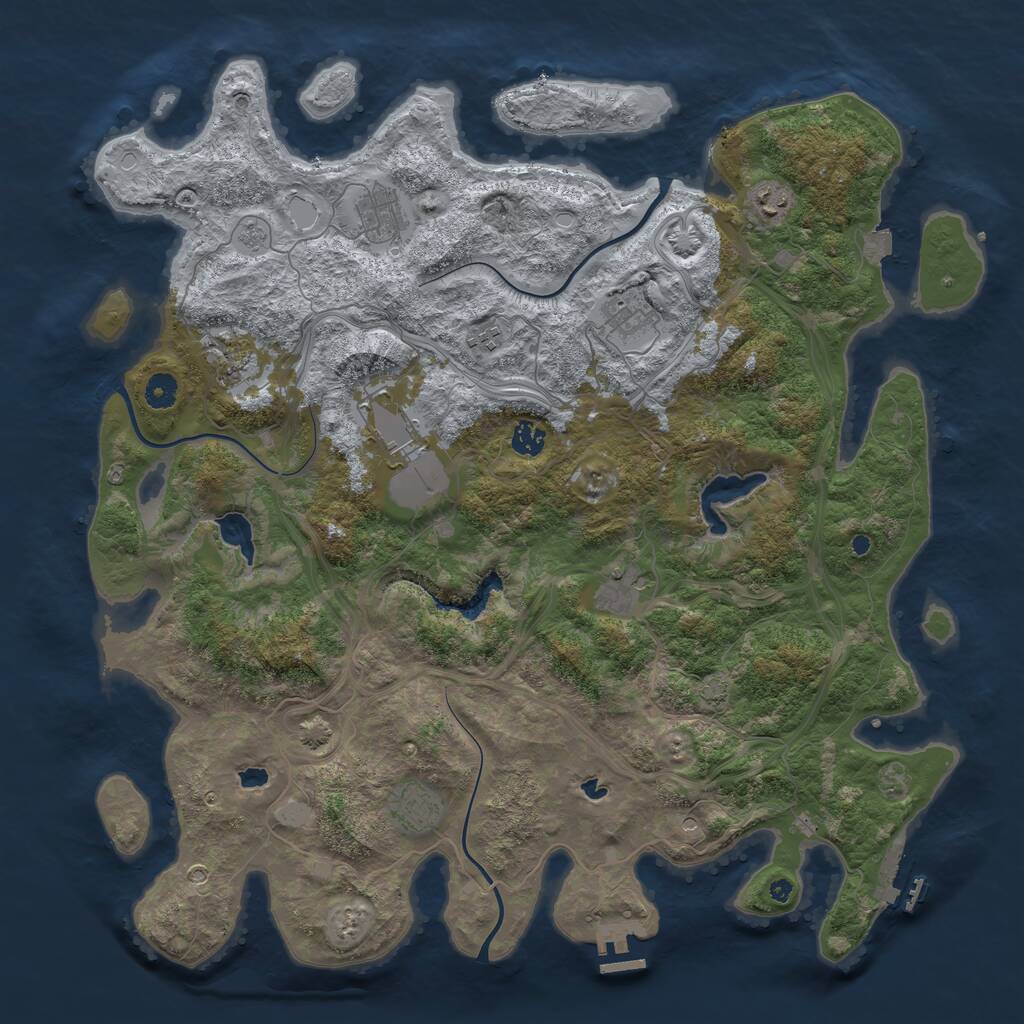 Rust Map: Procedural Map, Size: 4500, Seed: 141510, 15 Monuments