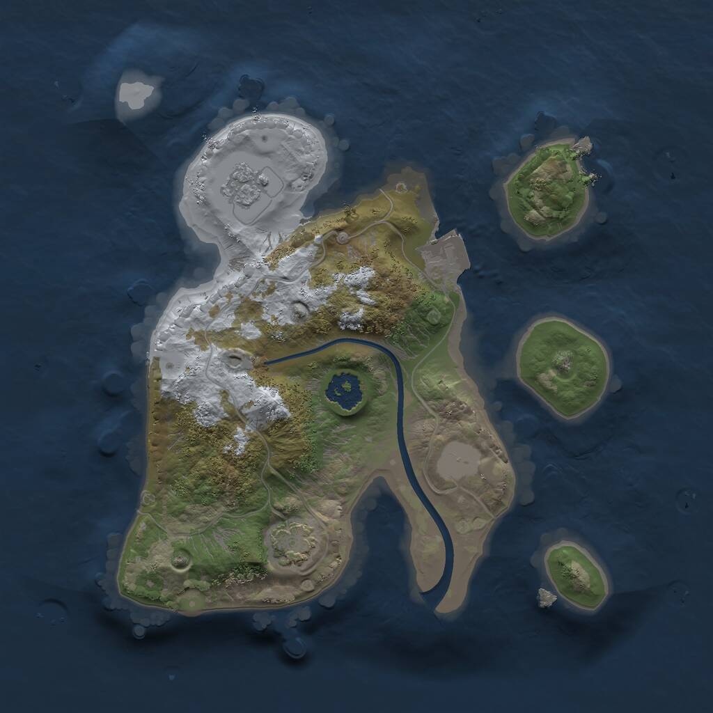 Rust Map: Procedural Map, Size: 2000, Seed: 669966, 3 Monuments