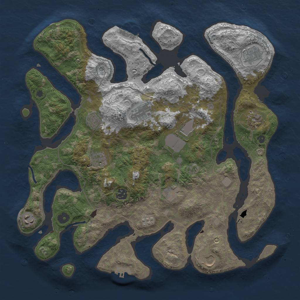 Rust Map: Procedural Map, Size: 4000, Seed: 1890028200, 19 Monuments